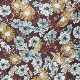 Cotton Steel cotton fabric Wallflower - brown Flower Child x 10cm