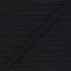 Cordon tubulaire plat 10 mm - noir x 1m