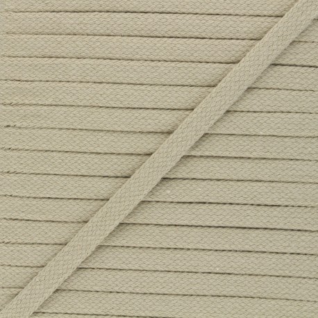 10mm Flat Tubular Cord - putty-coloured x 1m
