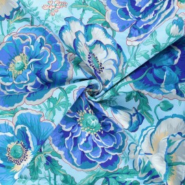 Tissu popeline de coton Kaffe Fassett Dorothy - bleu x 10cm