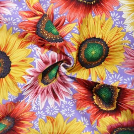 Kaffe Fassett cotton poplin fabric - purple Van Gogh x 10cm