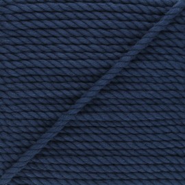 Cordon coton macramé Boho 6 mm - bleu marine x 1m