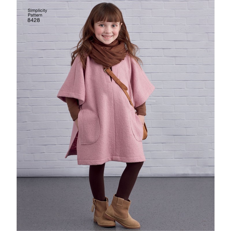 Poncho coat sewing Pattern for Kids Simplicity n°8428