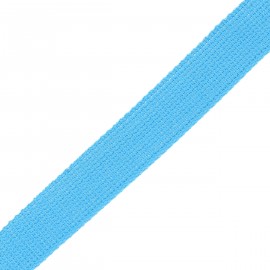30 mm polyester lurex strap - blue/gold x 1m