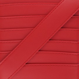 30mm Leather imitation strap - red Gabriella x 1m