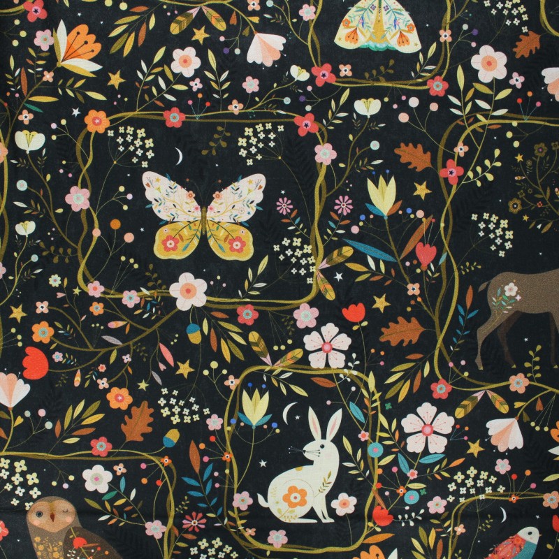 Cotton Dashwood Studio fabric Tree Of Life Animaux MPM