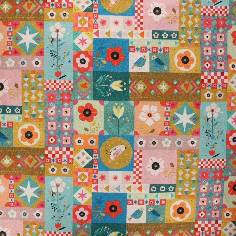 Tissu coton Dashwood Studio Tree Of Life Patchwork MPM