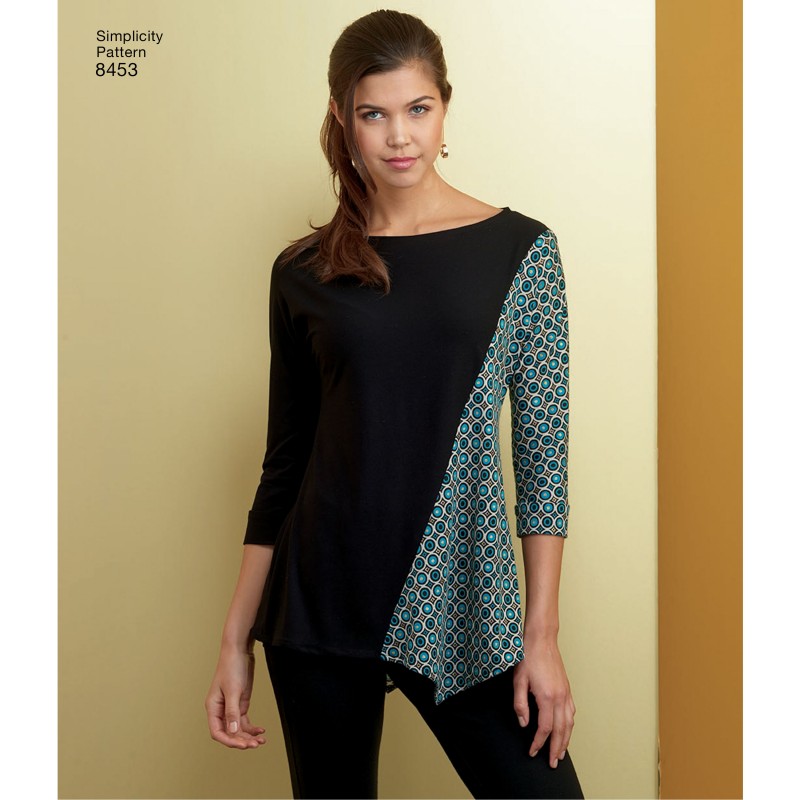 Woman asymmetric top sewing pattern Simplicity n°S8453