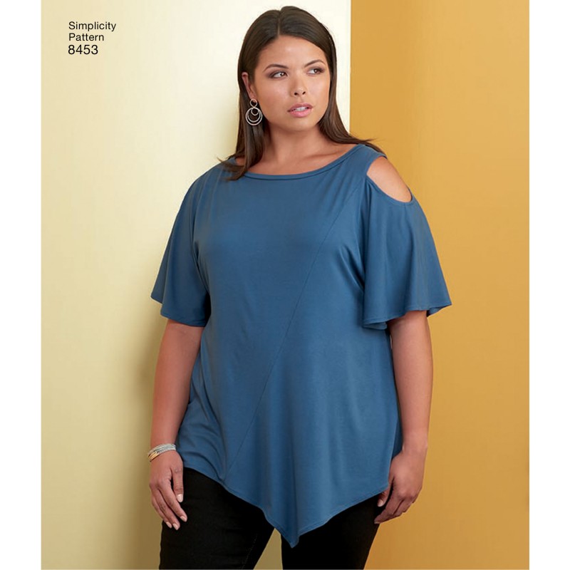 Woman asymmetric top sewing pattern Simplicity n°S8453