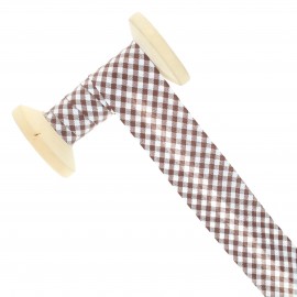 30 mm Gingham Bias Binding Roll - Brown