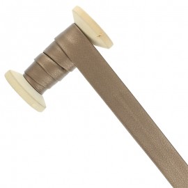 20 mm Metallic Faux Leather Bias Binding Roll - Bronze Grained