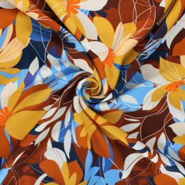 Tissu crêpe de viscose Baléare - bleu x 10 cm