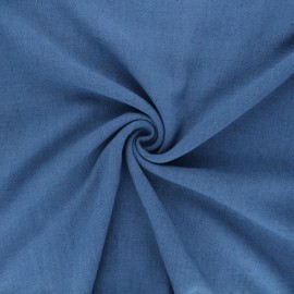 Tissu lin viscose uni - bleu ciel x 10 cm