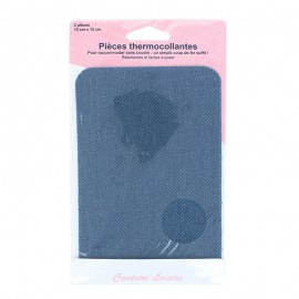 Pièces thermocollantes jean 10 x 15 cm - bleu