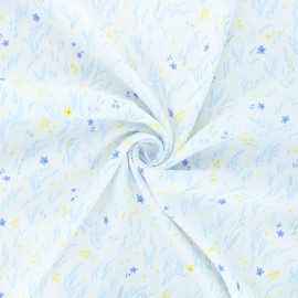 Tissu crépon Floré - blanc x 10cm