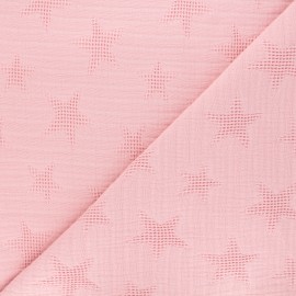 Jacquard cotton fabric - pink Star x 10cm