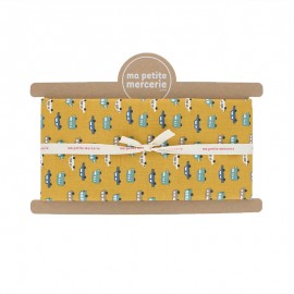 Cretonne cotton Fabric scrap - mustard yellow Luigi (50 cm x 150 cm)