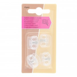 Arrêt cordon polyester double Ové 20 mm - transparent  x 4