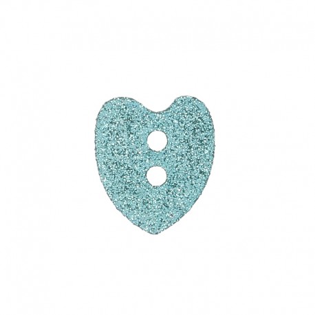 Bouton nacre coeur pailleté Liany 14 mm - violet