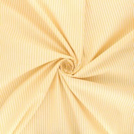 Tissu coton chambray Petites rayures - jaune x 10cm