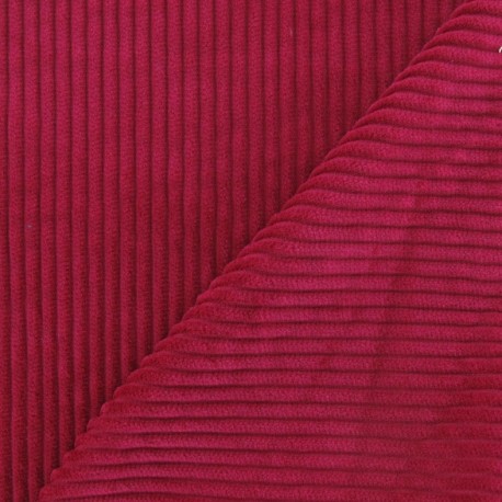 Thick ribbed velvet fabric - fuchsia x 10cm