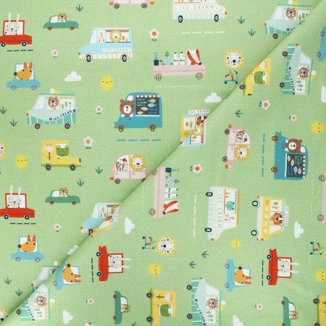 Tissu coton Dashwood Studio Summer fun - Transports x 10cm
