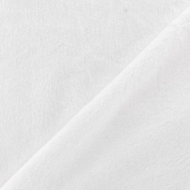 Soft short minkee velvet Fabric - white x 10cm