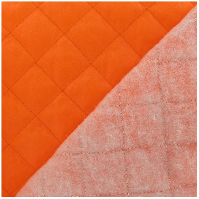Quilted Lining Fabric Fluo Orange x 10cm Ma Petite Mercerie