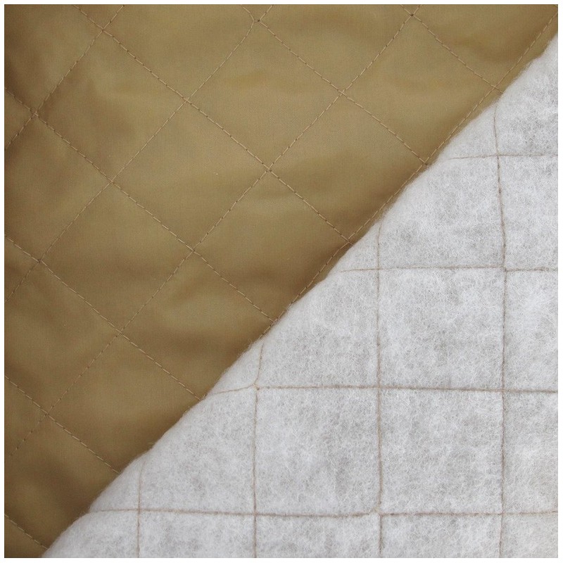Quilted Lining Fabric Beige x 10cm Ma Petite Mercerie