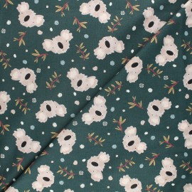 Tissu coton Wild ones - Koala dance - vert foncé x 10cm