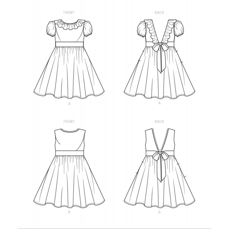 Skater Dress Sewing Pattern for Kids New Look 6548 Easy