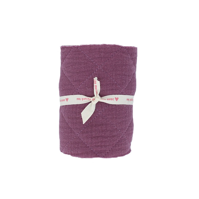 Quilted double gauze cotton fabric purple fig Kami maxi MPM