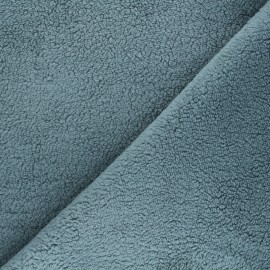 Tissu fourrure mouton Teddy bear - bleu houle x 10cm