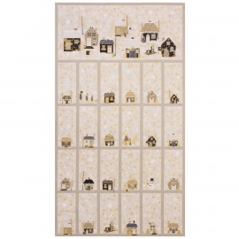 Tissu coton Calendrier de l'avent Star sprinkle  - Tiny house - écru x 60cm