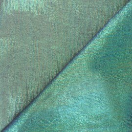 ♥ Coupon 50 cm X 130 cm ♥ Iridescent organza Sirène fabric - dark green