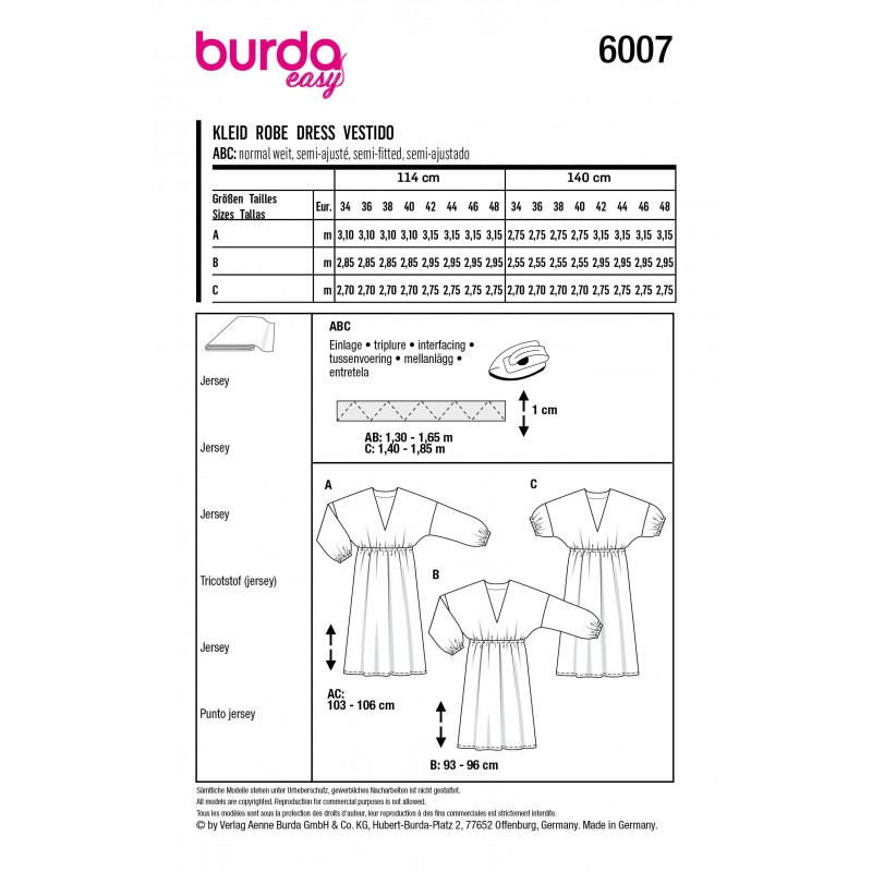 Patron robe baby doll Burda n°6007 Ma Petite Mercerie