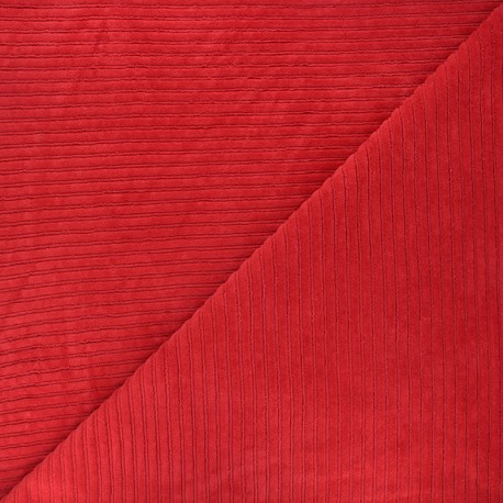 Tissu jersey velours côtelé Andrea - rouge x 10cm