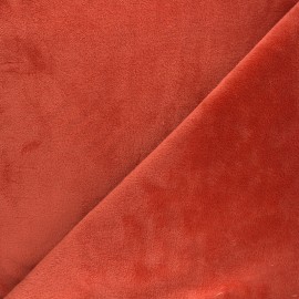 Tissu doudou Tout doux uni - roux x 10 cm