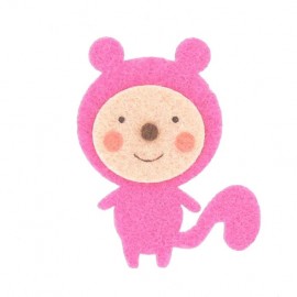 ♥ Felt-fabric Squirrel child iron-on applique - pink ♥