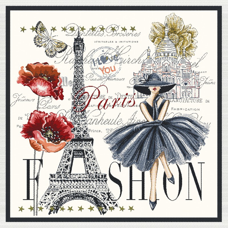 Tissu fabriqué en France Carré Jacquard Adele blanc MPM