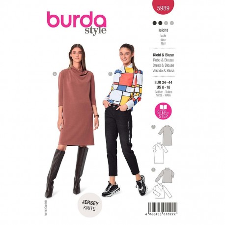 Patron robe pull/tee-shirt femme - Burda n°5989