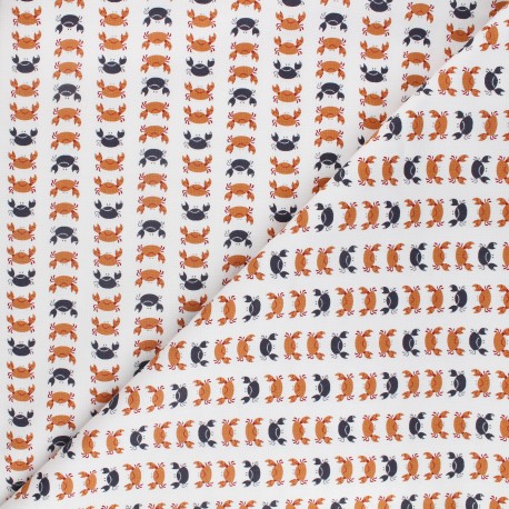 Tissu En Coton Blanc Avec Baies Et Feuilles Rouges - 142 Cm De Large