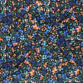 Tissu jersey Poppy Wild flowers - noir x 10cm