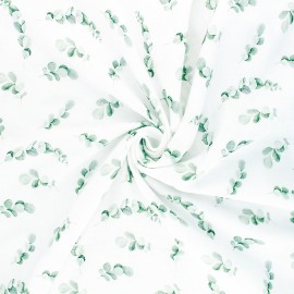 Coupon Tissu double gaze de coton Poppy Eucalyptus - blanc (10 cm x 145 cm)
