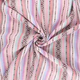 Tissu voile de coton jacquard - multicolore x 10cm