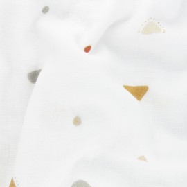Tissu double gaze de coton Poppy Shapes - écru x 10cm