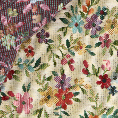 Tissu jacquard Catherine - écru x 10cm