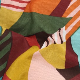 Tissu toile de coton grande largeur Zocalo - multicolore x 10cm