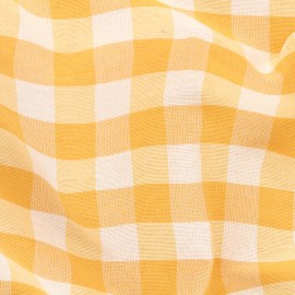 Tissu toile polycoton Maxi vichy grande largeur - jaune x 10cm