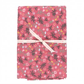 Coupon tissu popeline de coton Poppy Flowers F  - rose (80 cm x 145 cm)